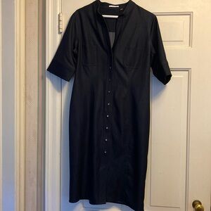 Tahari short sleeve knee length blue dress. Size 10.